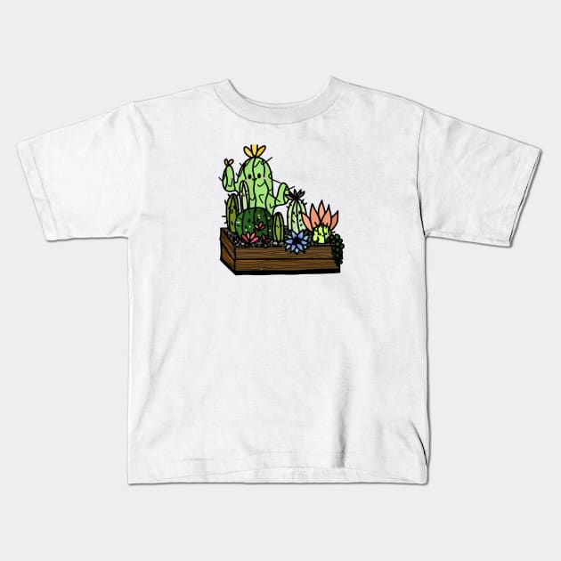 Cactus Hangout Kids T-Shirt by GrumpyOldScotsman